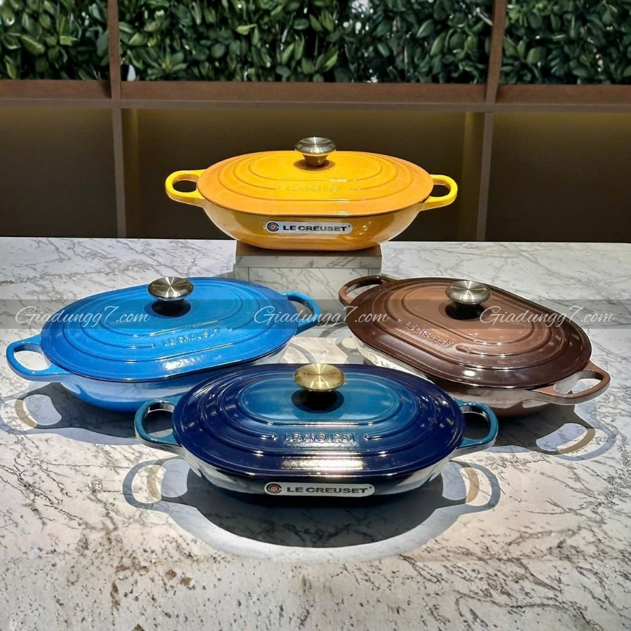 Chảo gang oval Le Creuset Oblong 31cm 3.4L - Màu Vàng Mù Tạt
