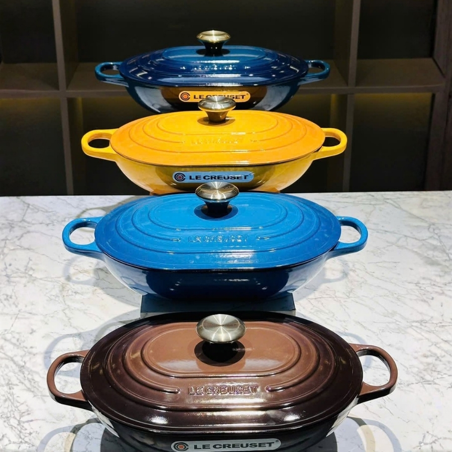 Chảo gang oval Le Creuset Oblong 31cm 3.4L - Màu Vàng Mù Tạt