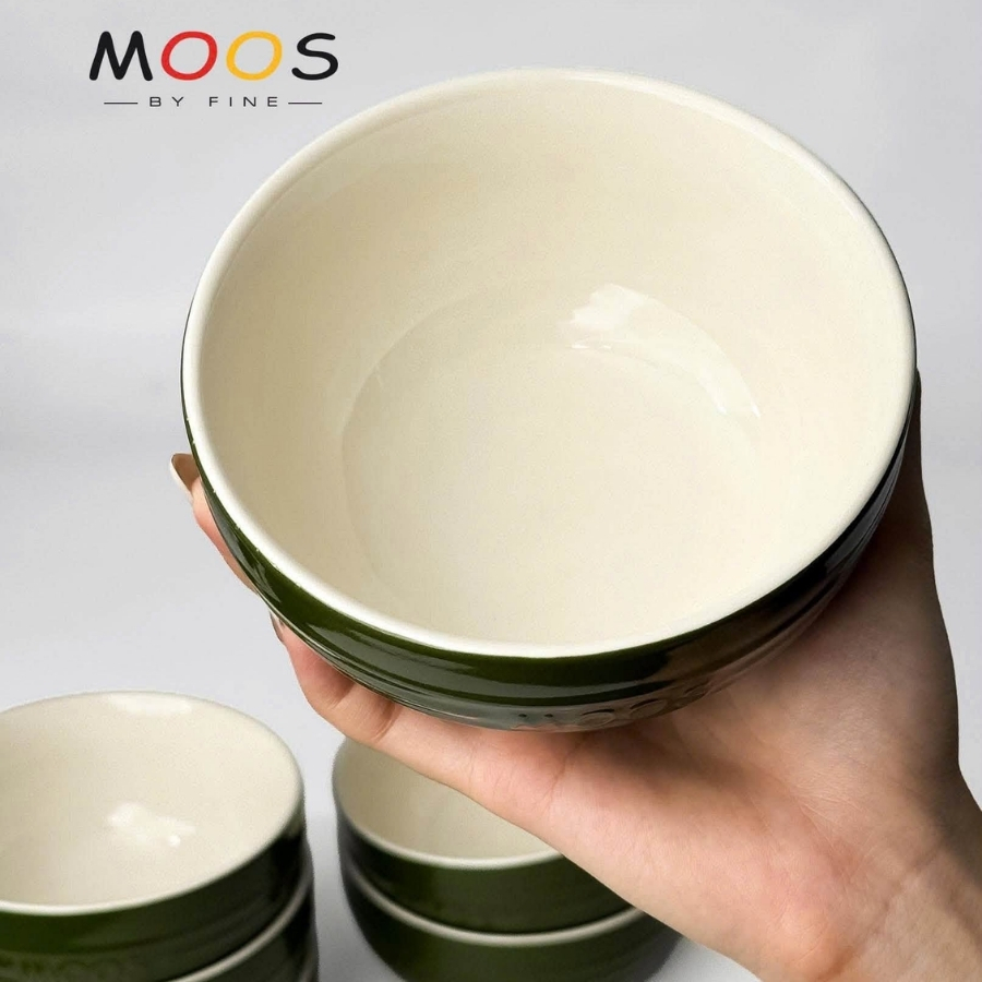 Combo 6 bát cơm Moos, 6 bát phở Moos, 6 đĩa Moos - Moos by Fine Men gốm sứ cao cấp với quy trình sản xuất thủ công nghiêm ngặt và chặt chẽ