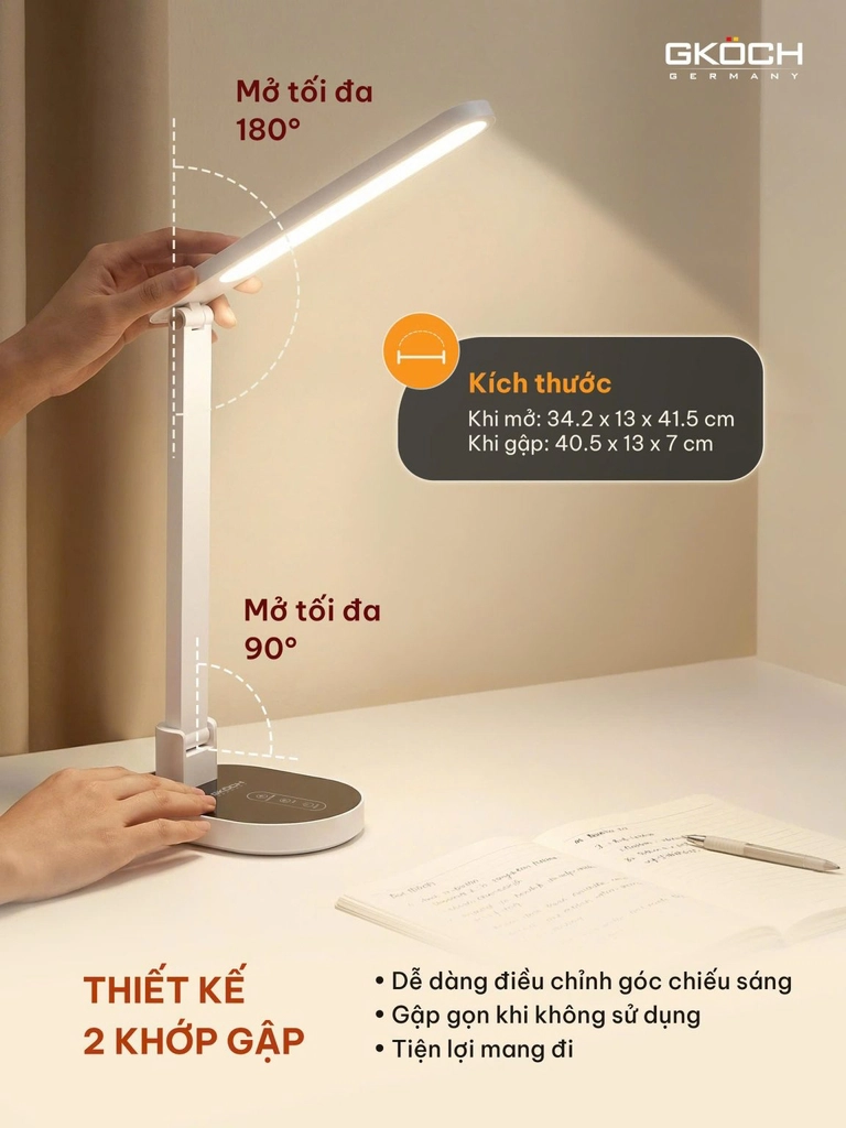 Đèn học chống cận Gkoch YG-8611L Công nghệ chiếu sáng bảo vệ đôi mắt
