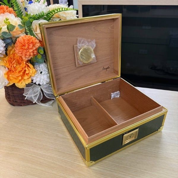 Hộp giữ ẩm cigar Angelo Thiết bị thông minh có đồng hồ đo độ ẩm có thể đọc mà không cần mở hộp giữ ẩm