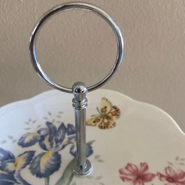 Khay đĩa ba tầng Lenox Butterfly Meadow Được làm bằng sứ trắng Lenox chống sứt mẻ