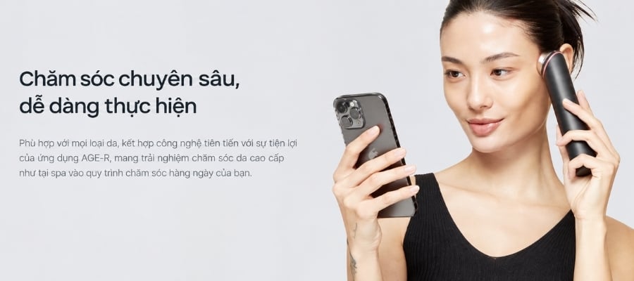 Máy chăm sóc da mặt Medicube Age-R Booster Pro mang đến giải pháp toàn diện tương đương 6 liệu trình làm đẹp chuyên nghiệp.