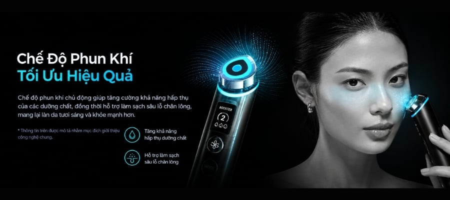 Máy chăm sóc da mặt Medicube Age-R Booster Pro Chế độ Air Shot Mode (Đèn LED xanh dương)
