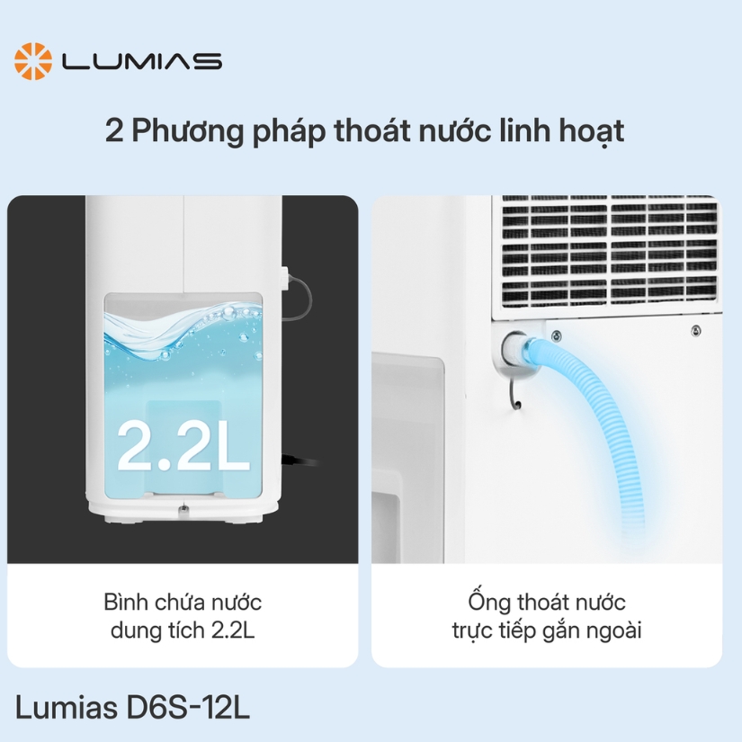 Máy hút ẩm Lumias D6S-12L Tính năng an toàn và chăm sóc sức khỏe