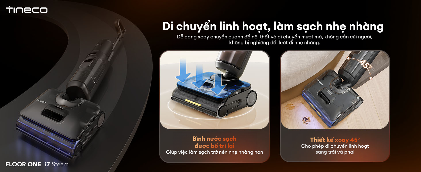 Máy hút bụi lau sàn khô ướt Tineco Floor One i7 Steam