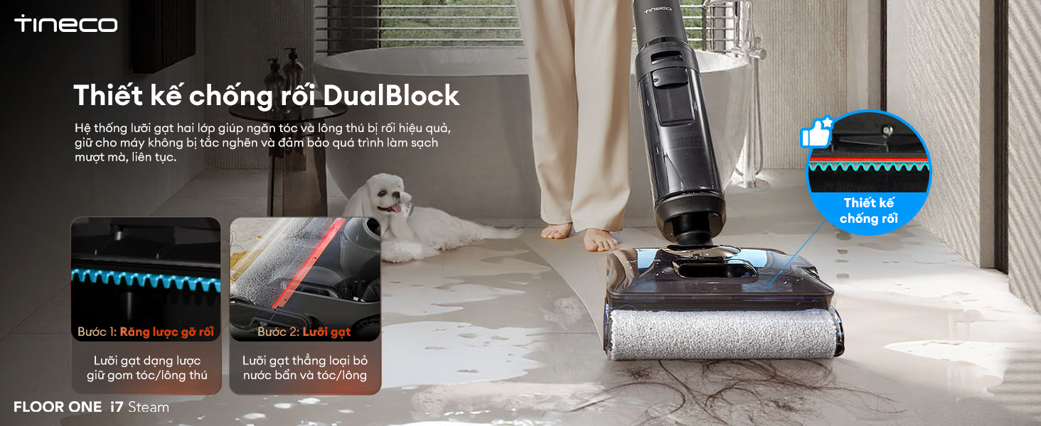 Máy hút bụi lau sàn khô ướt Tineco Floor One i7 Steam