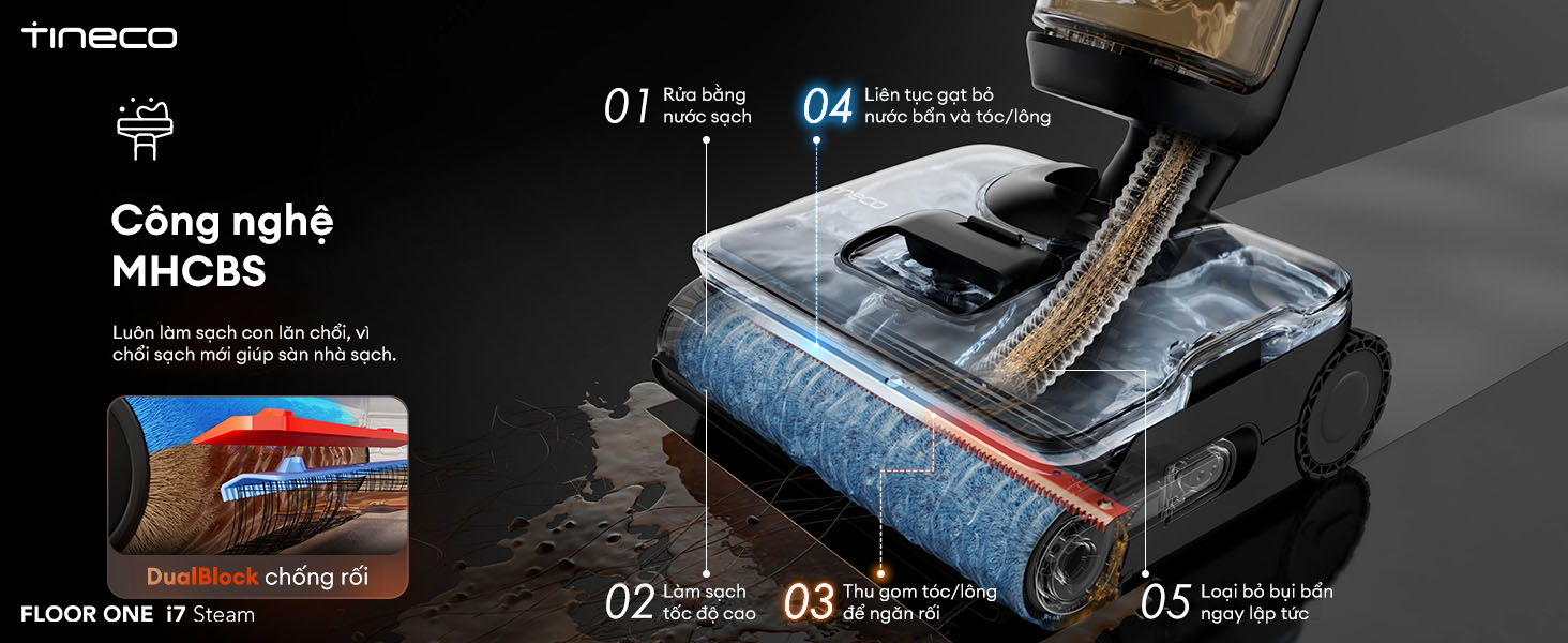 Máy hút bụi lau sàn khô ướt Tineco Floor One i7 Steam