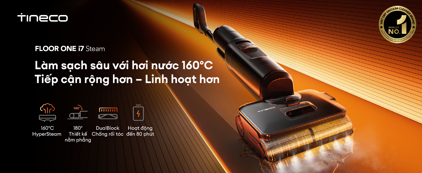 Máy hút bụi lau sàn khô ướt Tineco Floor One i7 Steam