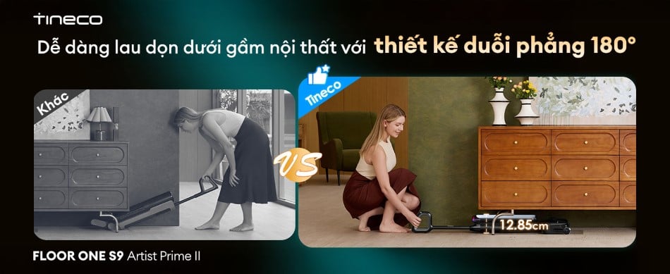 Tineco Floor One S9 Artist Prime 2 - Máy hút bụi lau sàn khô ướt