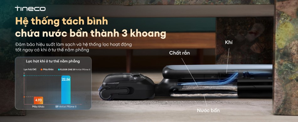 Tineco Floor One S9 Artist Prime 2 - Máy hút bụi lau sàn khô ướt