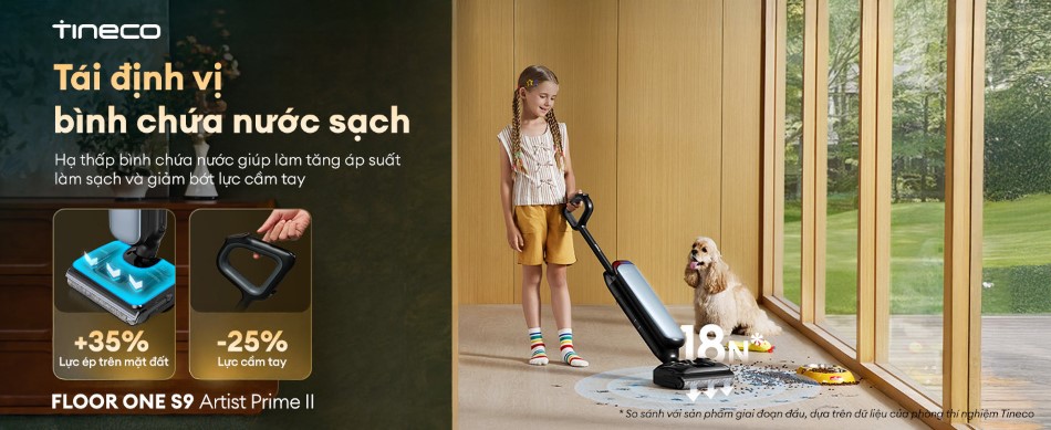 Tineco Floor One S9 Artist Prime 2 - Máy hút bụi lau sàn khô ướt