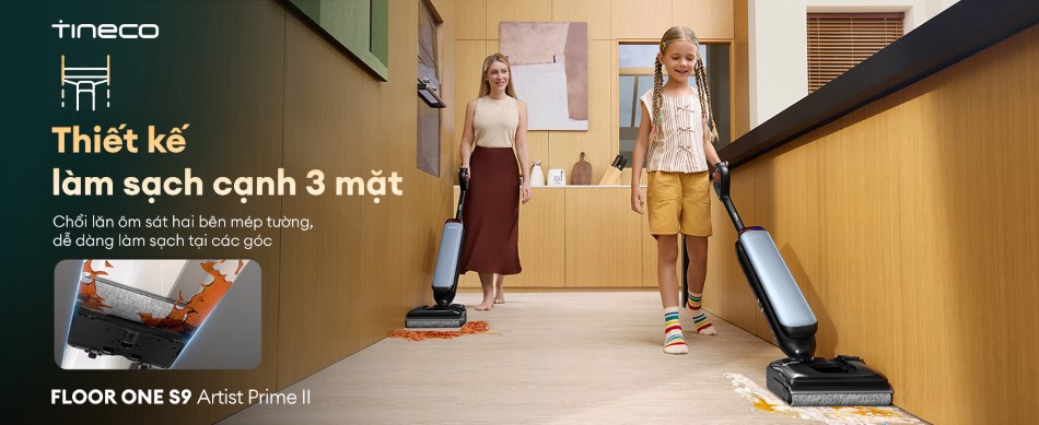 Tineco Floor One S9 Artist Prime 2 - Máy hút bụi lau sàn khô ướt