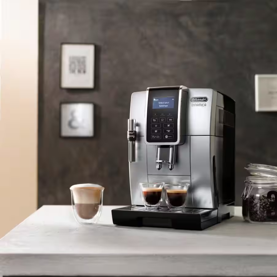 Máy pha cà phê Delonghi Dinamica Ecam 350.35.SB Màu Bạc Đen - Made in Romania