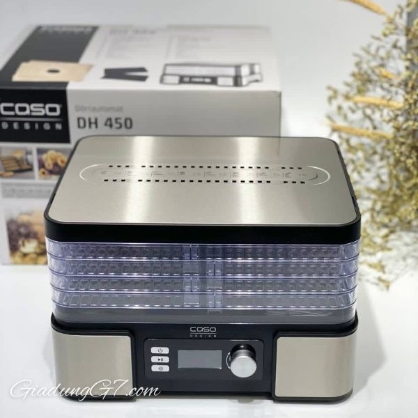 Năm tầng của Máy sấy hoa quả, thực phẩm Caso DH450 Dùng để sấy khô và bảo quản trái cây, rau, thảo mộc, nấm, thịt, các loại hạt, ngũ cốc, hạt giống, v.v.