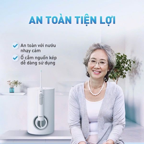 Máy tăm nước Panasonic EW1613 nhập khẩu Đức sử dụng công nghệ siêu âm để cung cấp áp lực nước cao.