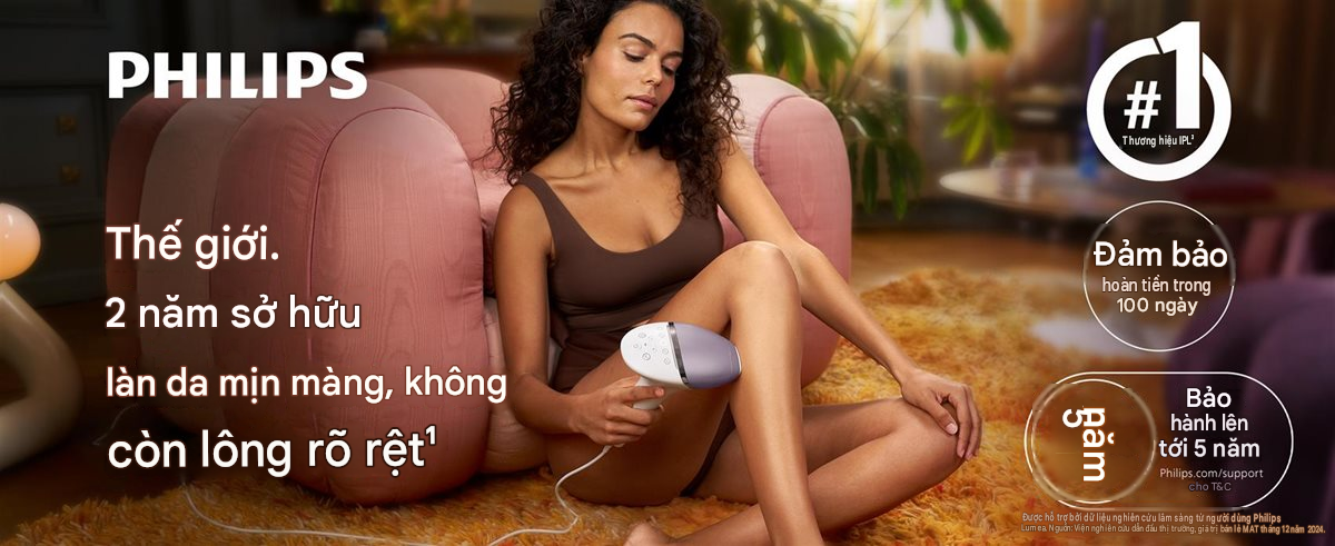 Máy Triệt Lông Philips Lumea IPL 8000 BRI947/00 Được thiết kế riêng cho bạn với SenseIQ sử dụng công nghệ SenseIQ với 2 đầu triệt lông thông minh