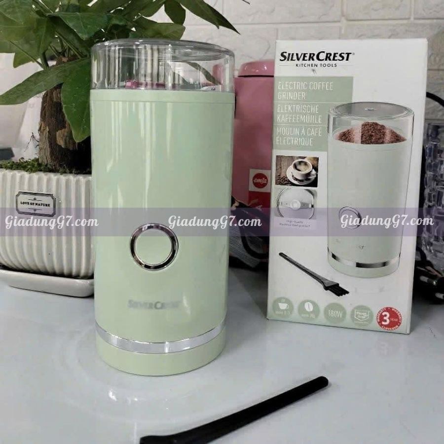 Máy xay cà phê điện SilverCrest SKMS 180 B1, công suất 180 W, trọng lượng 70 g.