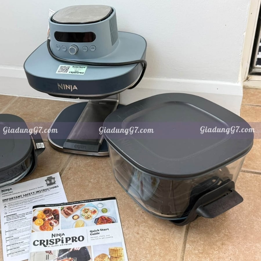 Nồi chiên không dầu Ninja CRISPi PRO 7in1 XL Các hộp đựng bằng thủy tinh bền, chịu được sốc nhiệt.