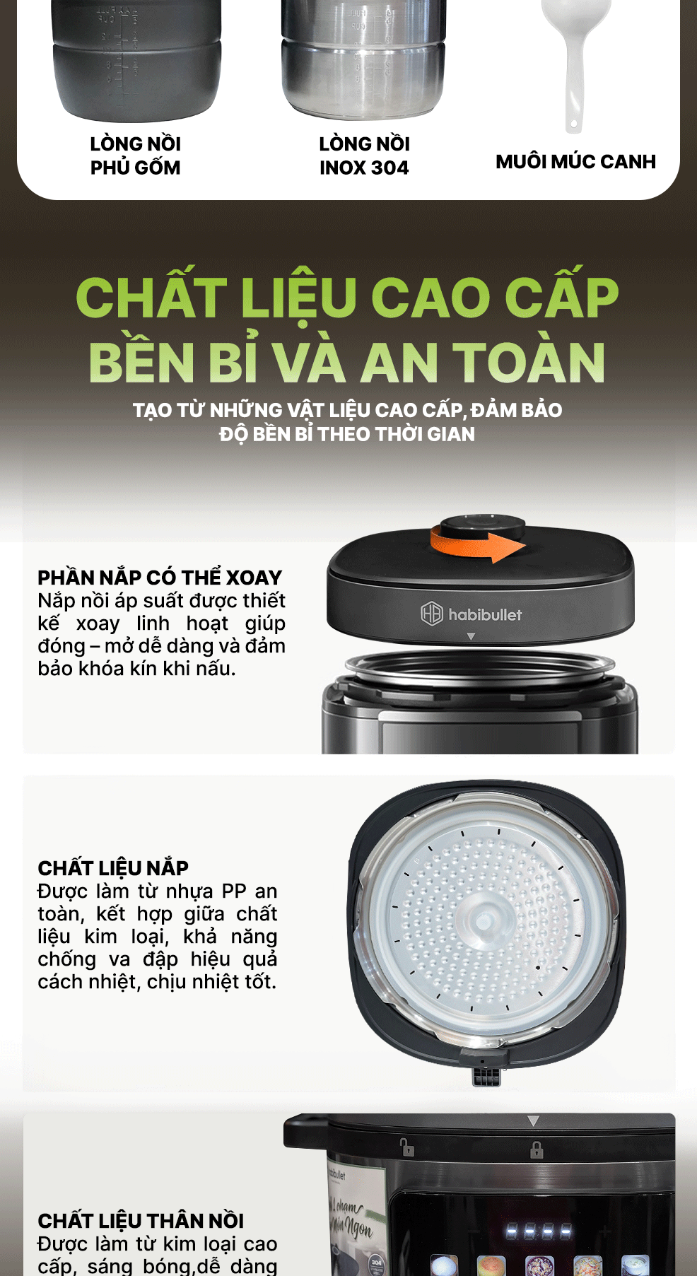 Nồi cơm áp suất đa năng Habibullet PHB-8386