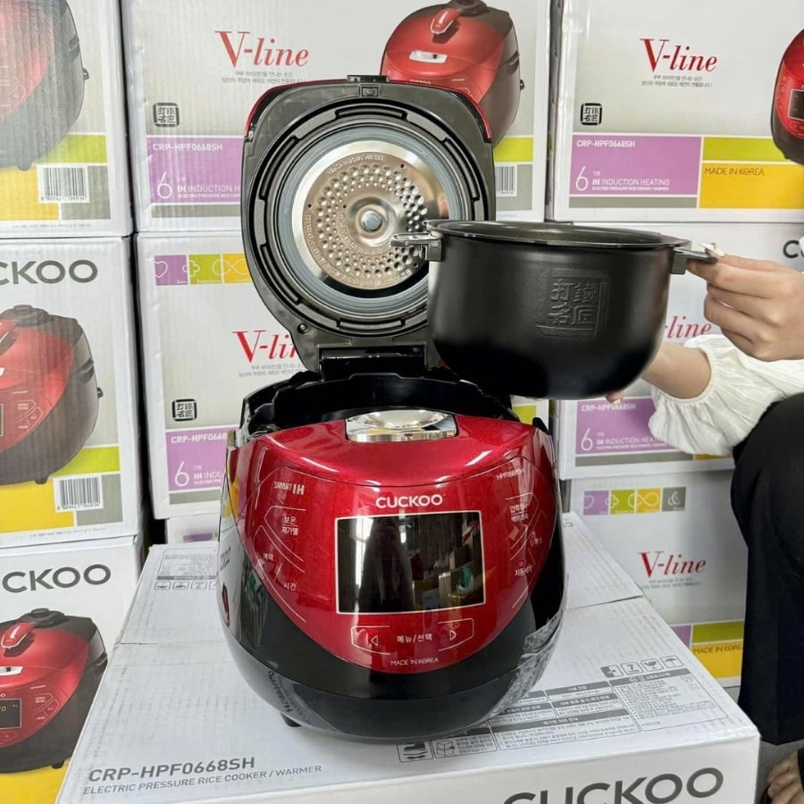 Nồi cơm điện cao tần Cuckoo CRP HPF0668SH Áp suất thông minh – Nấu nhanh hơn, giữ vị ngọt tự nhiên