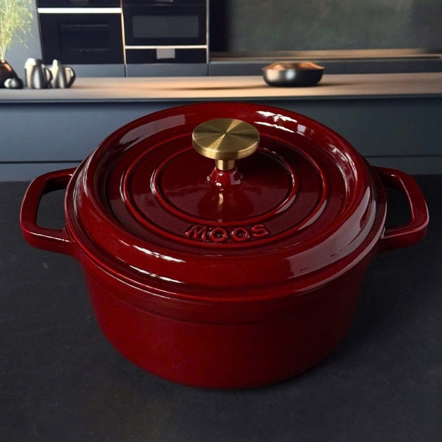 Nồi gang tròn Moos 24cm Phiên bản núm vàng LIMITED – nhìn là khác biệt hẳn