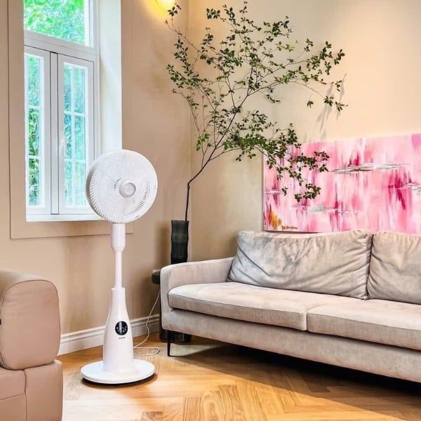 Quạt tạo ẩm Quạt phun sương tạo ẩm De Muller Bình chứa nước 2 lít rộng rãi,