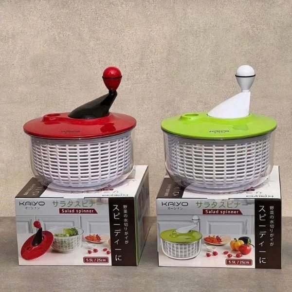 Rổ quay rau li tâm Kaiyo 5.5L Rổ quay rau này dòng cao cấp, lực xoay cực nhẹ mà tốc độ xoay rất mạnh