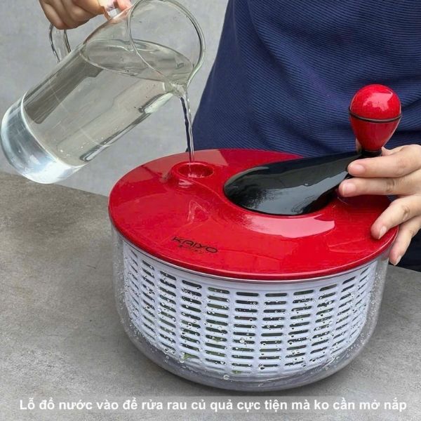 Rổ quay rau li tâm Kaiyo 5.5L Rổ quay rau này dòng cao cấp, lực xoay cực nhẹ mà tốc độ xoay rất mạnh