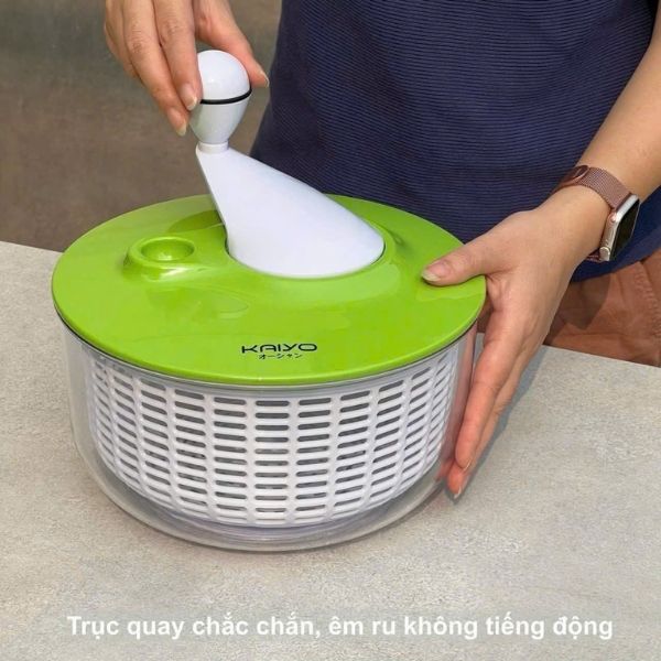 Rổ quay rau li tâm Kaiyo 5.5L Rổ quay rau này dòng cao cấp, lực xoay cực nhẹ mà tốc độ xoay rất mạnh