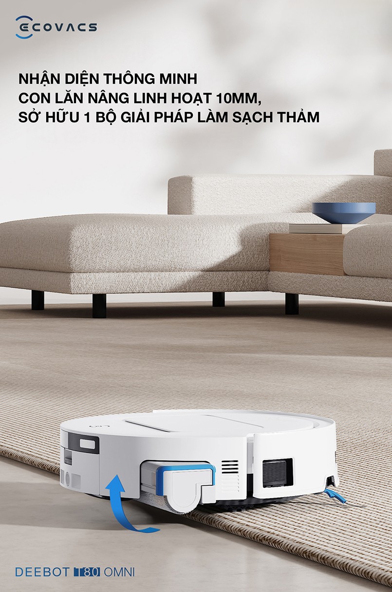 Robot Hút Bụi Lau Nhà Ecovacs Deebot T80 Omni (Đen/ Trắng)