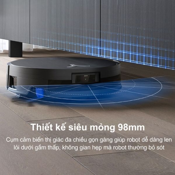 Robot Hút Bụi Lau Nhà Ecovacs Deebot X11 Omni Linh hoạt trong mọi không gian nhờ thiết kế siêu mỏng 98mm