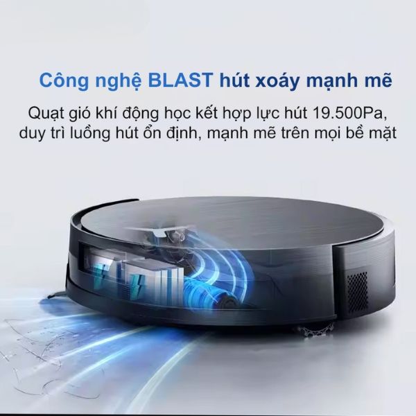 Ecovacs Deebot X11 tạo ra công suất hút xoáy mạnh mẽ, giữ vững hiệu quả ngay cả trên bề mặt sàn nhiều bụi bẩn, bụi mịn,