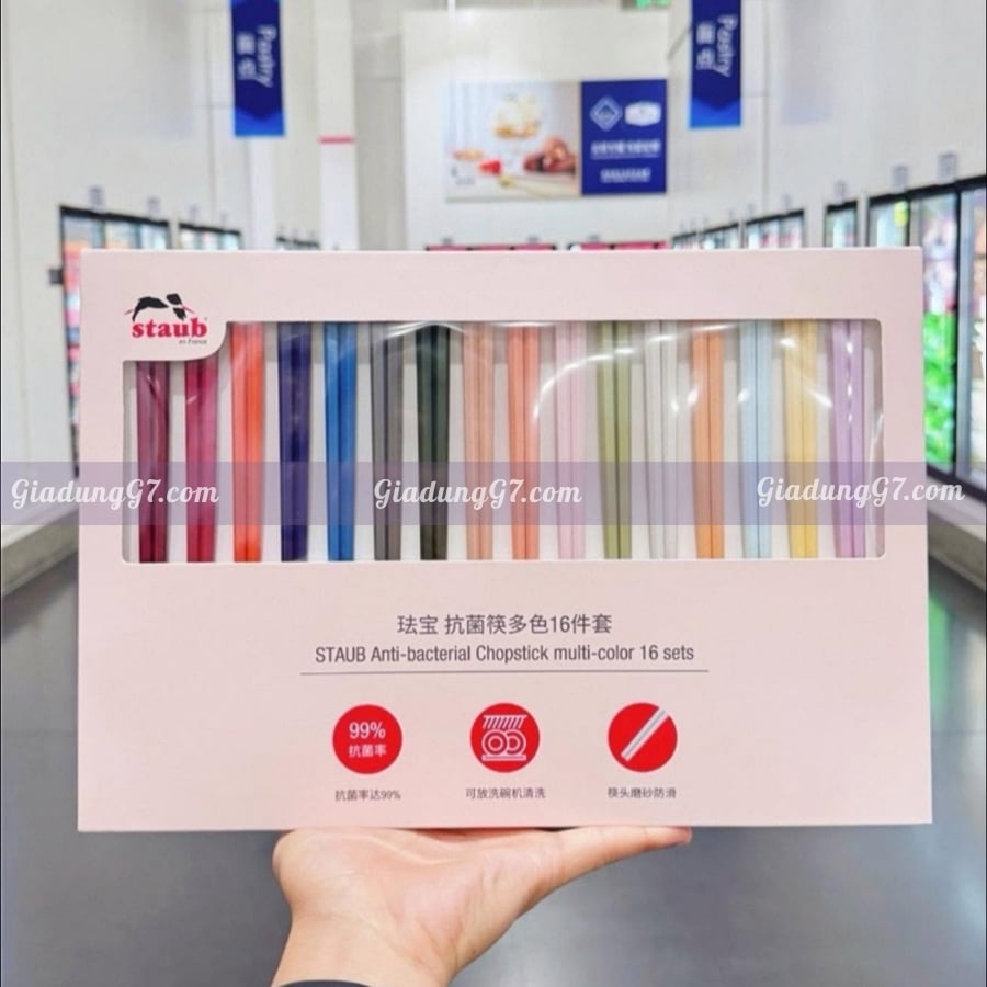 Set 16 đôi đũa Staub màu Pastel