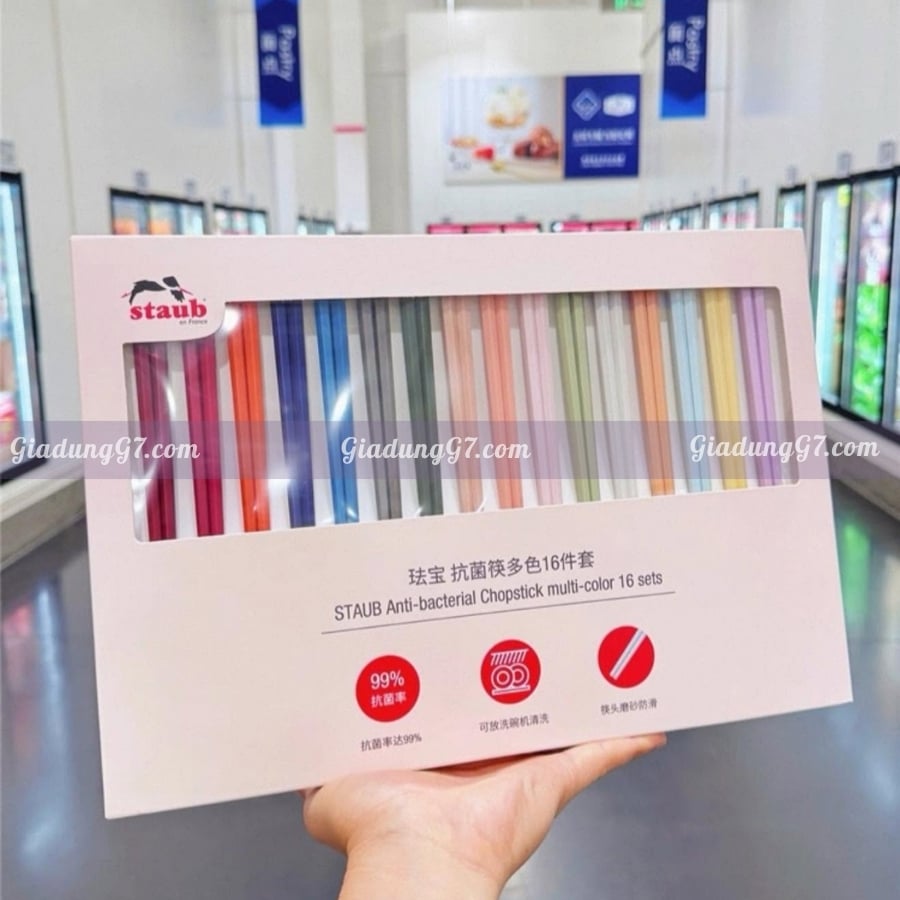 Set 16 đôi đũa Staub màu Pastel