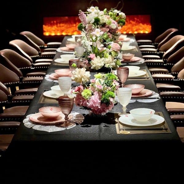 Set 18 món bát đĩa ly Viola - Màu Hồng