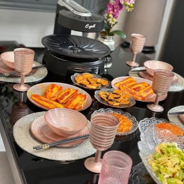 Set 18 món bát đĩa ly Viola - Màu Hồng