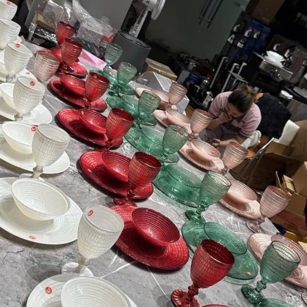 Set 18 món bát đĩa ly Viola - Màu Trắng