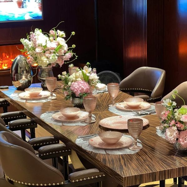 Set 18 món bát đĩa ly Viola - Màu Hồng