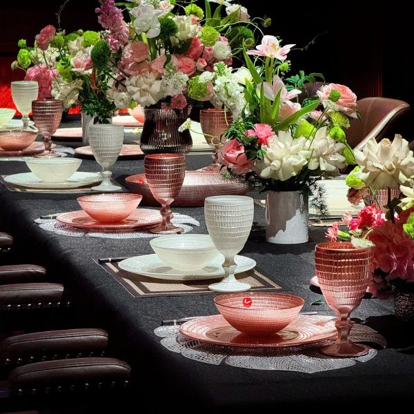 Set 18 món bát đĩa ly Viola - Màu Hồng