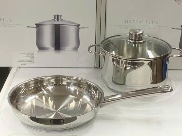 Set 2 Bộ nồi chảo WMF Diadem Plus - Nồi 20cm, chảo 24cm - Thiết kế phong cách đặc biệt và chức năng hoàn hảo cho mọi căn bếp