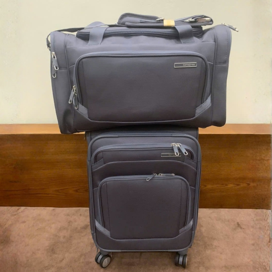 Set 2 vali vải Samsonite Ascentra Gồm 1 Vali xách tay 19 inch và 1 Túi du lịch Duffe màu xám đá (Slate)
