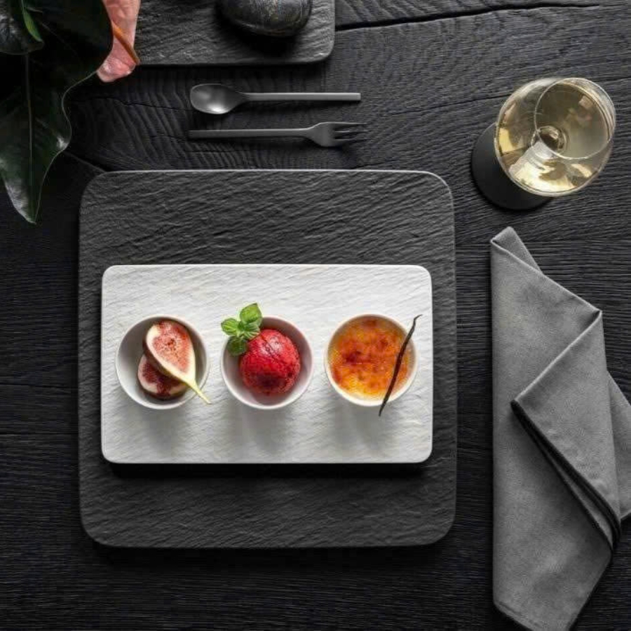Set 3 bát nước chấm kèm khay Villeroy & Boch rock Phù hợp cho tiệc tùng