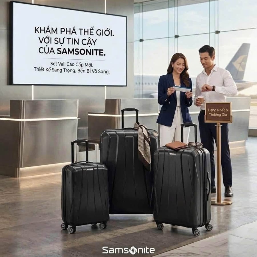 Set 3 vali Samsonite Centric gồm 3 chiếc