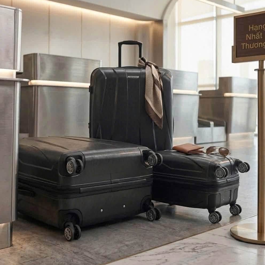 Vali kéo samsonite Centric gồm 3 chiếc: size 20 cabin và size 24, 28 ký gửi