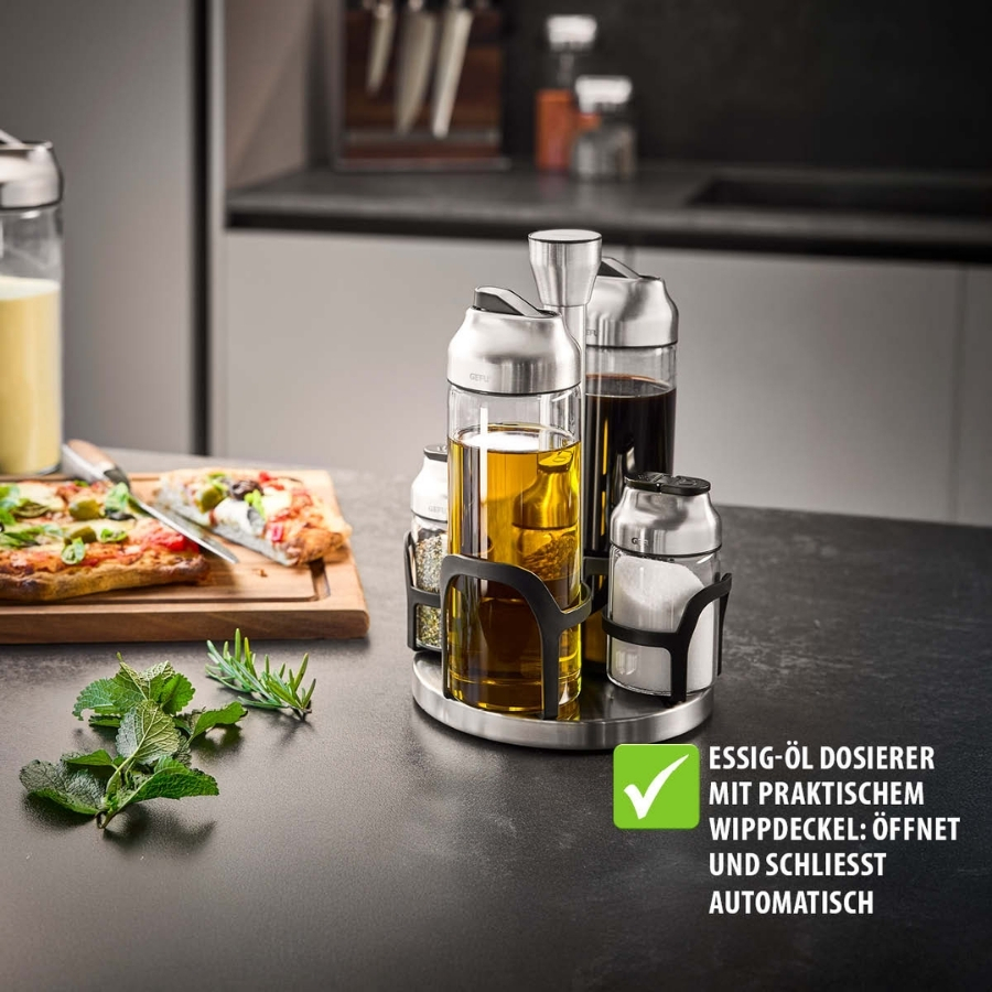 Set 4 lọ đựng gia vị Gefu Kippo 33734 là bộ phụ kiện bàn ăn và nhà bếp cao cấp đến từ thương hiệu Gefu (Đức).