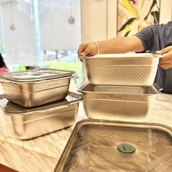 Set Rổ Chậu Inox Keller 32cm - Bộ Đôi Đa Năng Cho Mọi Công Việc Nhà Bếp
