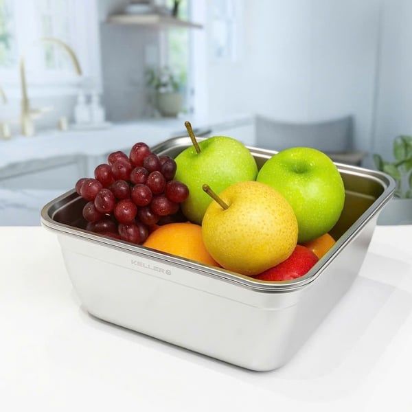 Set Rổ Chậu Inox Keller 32cm Inox 304 cao cấp – sáng bóng, không gỉ, bền đẹp theo thời gian