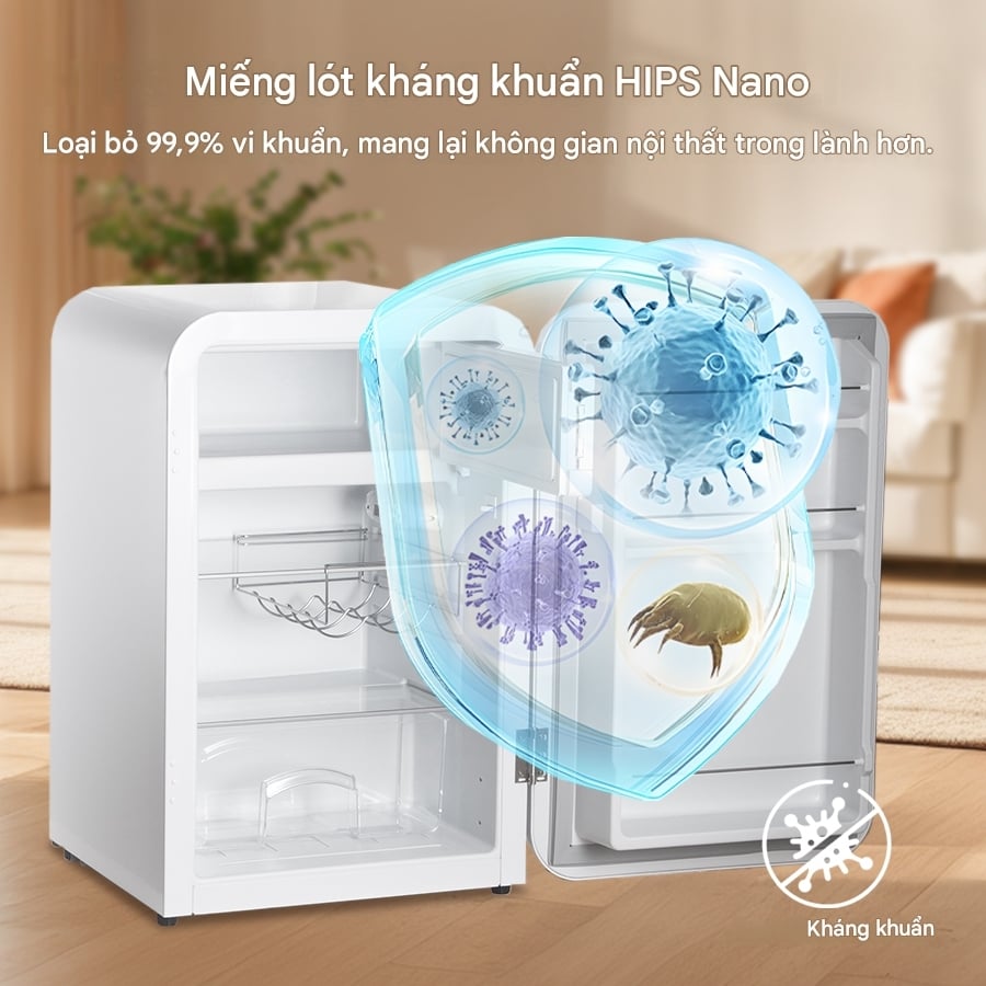 Tủ lạnh HCK GCD-401B-WS AuraTouch Smart View 401L Lớp lót Nano HIPS và thiết kế phân vùng tiện dụng
