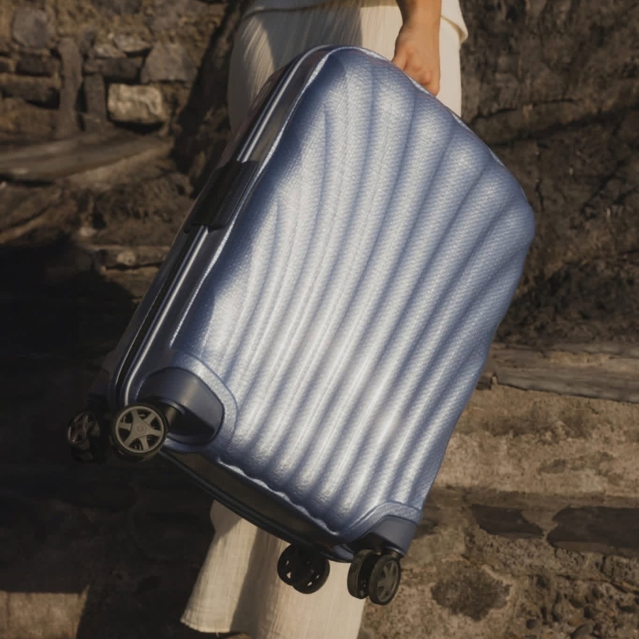 Vali Samsonite C-Lite / Clite - Màu tím Lavender Bánh xe quay kép thiết kế tùy chỉnh với lốp cao su bền và yên tĩnh trong mọi tình huống